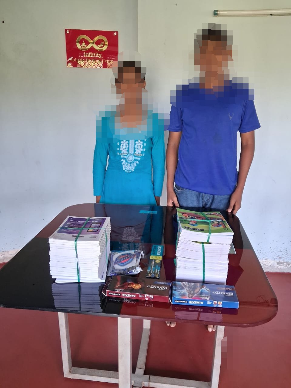 Distribution of books and stationery items to students